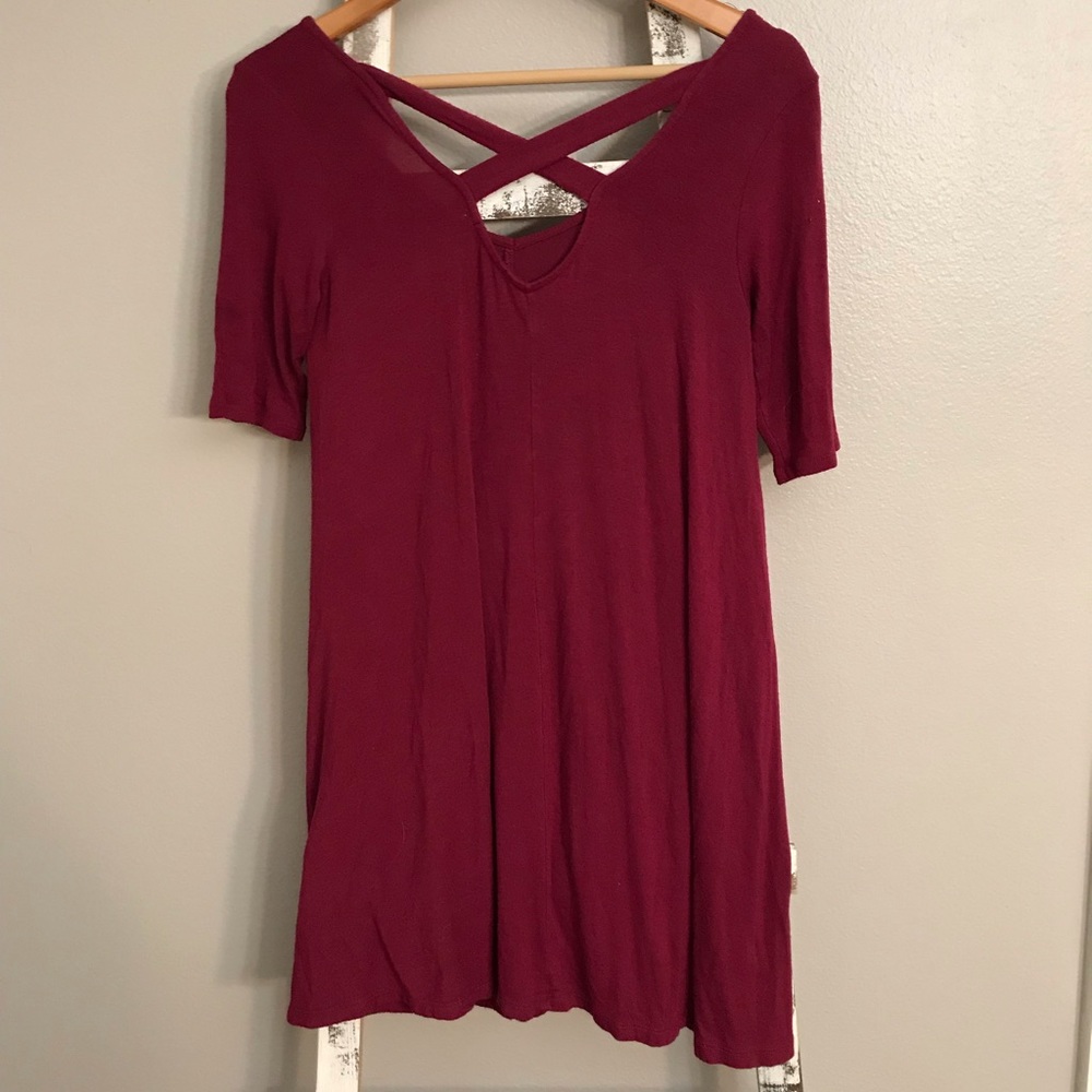 Maroon swing dress